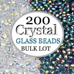 200 Multi Faceted Briolette Rondelle Crystal Glass Beads Jewelry Making DIY Bulk